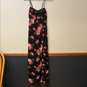 Xhilaration Pink and Black Sleeveless Maxi Dress for Night Out